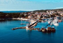 Kako napreduju radovi u luci Krk Radovi na lukobranu u luci Krk; photo Teo Marević